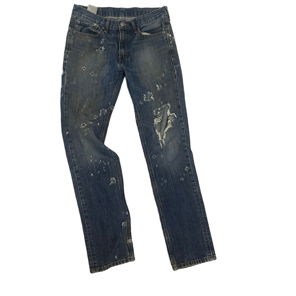 Levis 32x34 Destroyed Denim Jeans Mens Thrashed Destructed Tattered